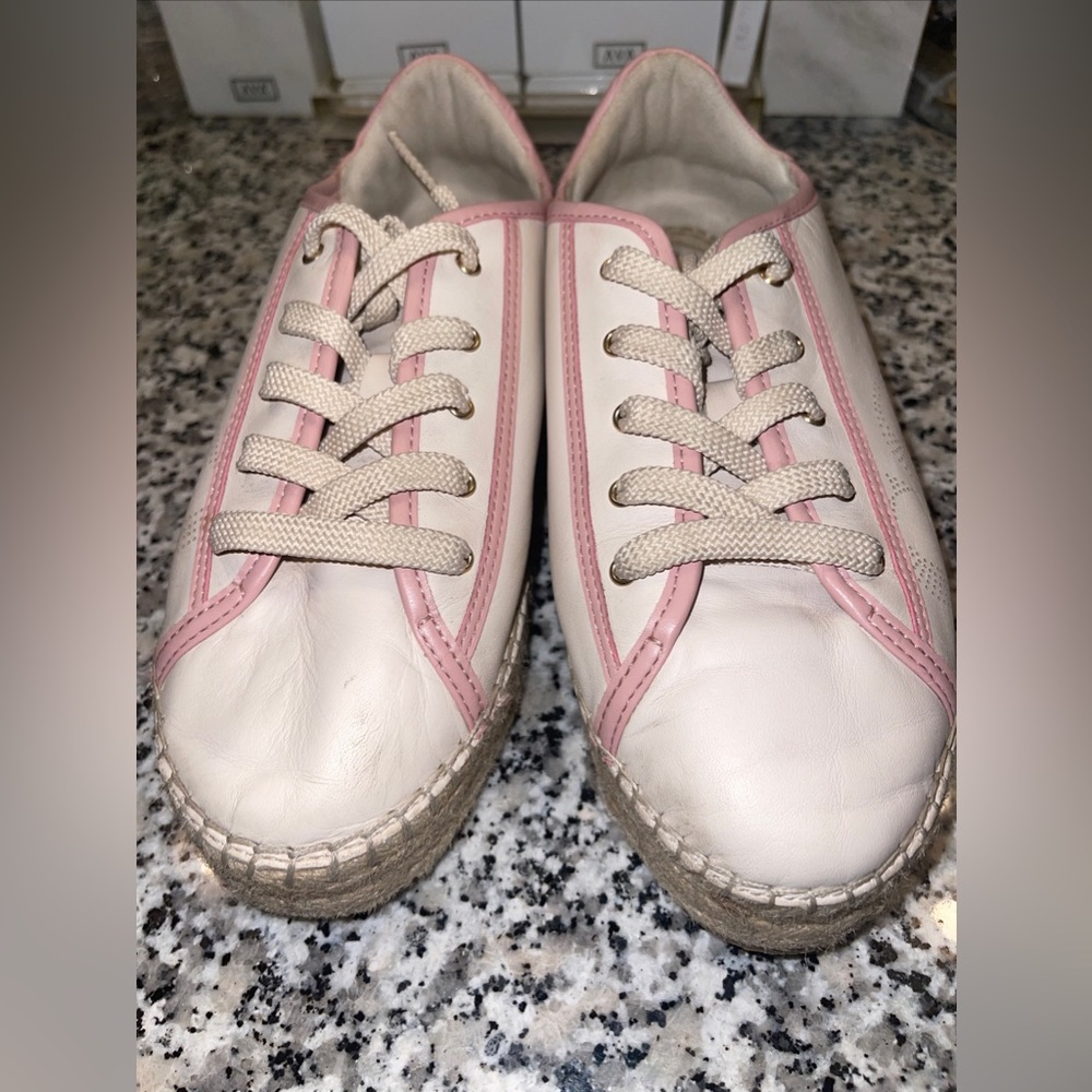 Coach  Shoes Blue Leather Color Beige/Pink  Size 6 B - Picture 4 of 8